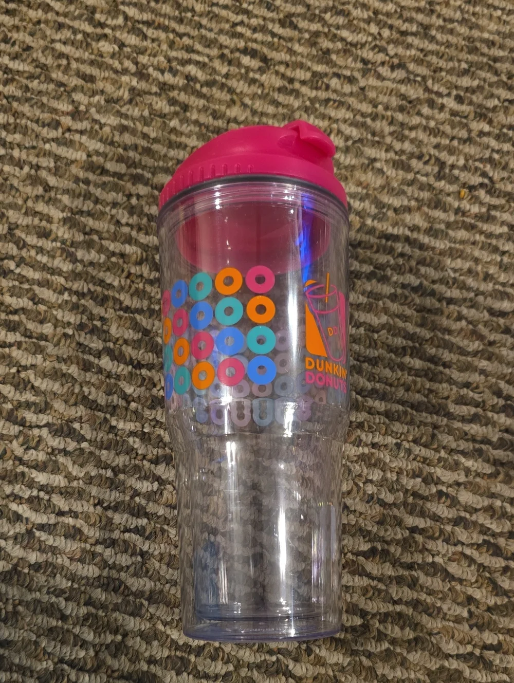 Dunkin Donuts Pink Lid Insulated Tumbler
